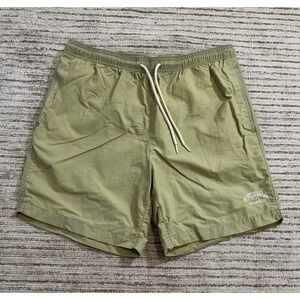 PacSun Los Angeles Mens Swim Trunks Olive Green Nylon Mesh Lined Shorts Size M